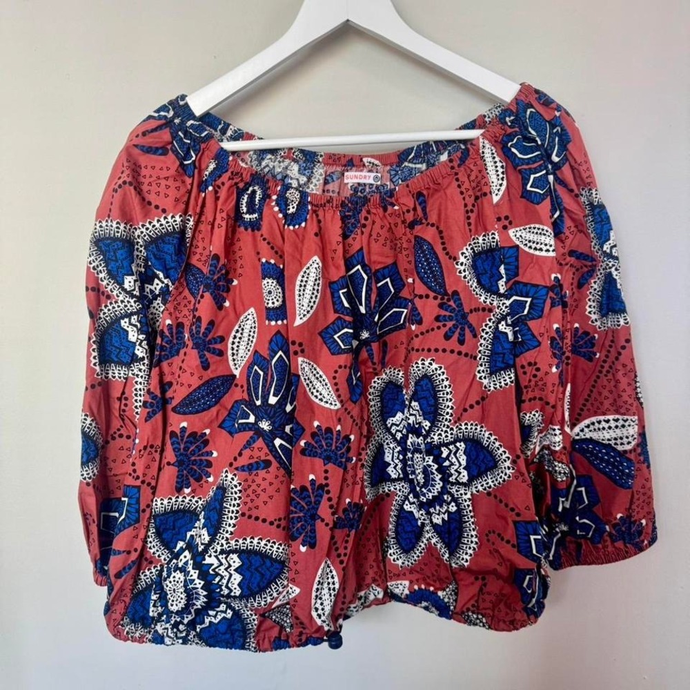 Sundry (Anthro) Cinched Waist Boho Top